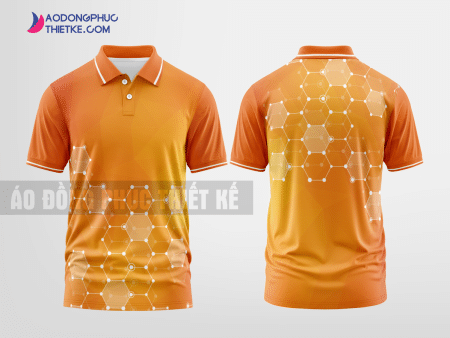 Mẫu áo đồng phục doanh nghiệp có cổ ngôn ngữ Tiếng Tây Ban Nha màu cam cháy thiết kế đẹp DPP1106