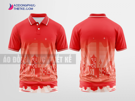 Mẫu áo đồng phục tập đoàn Hà Đô màu đỏ tự thiết kế đẹp mẫu 2 DPP13B
