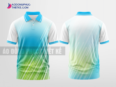 Mẫu áo polo công ty ngôn ngữ Tiếng Hàn Quốc Màu xanh da trời thiết kế cao cấp DPP1110