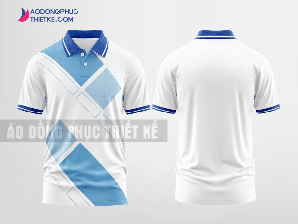 Mẫu áo thun đồng phục 3D kỹ thuật xây dựng màu xanh hoàng hôn thiết kế may đẹp DPP1075