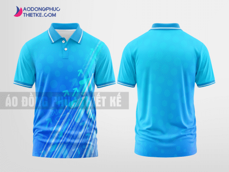 Mẫu áo thun đồng phục doanh nghiệp ngôn ngữ Tiếng Italya xanh da trời thiết kế lạ DPP1108