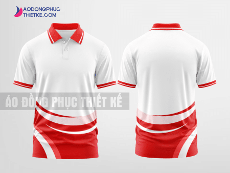 Mẫu áo đồng phục doanh nghiệp Châu Huy Màu đỏ thiết kế đẹp DPP1376