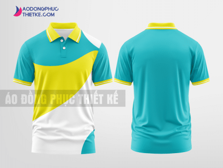 Mẫu áo đồng phục doanh nghiệp Hậu Lộc Màu xanh lơ thiết kế đẹp DPP1508