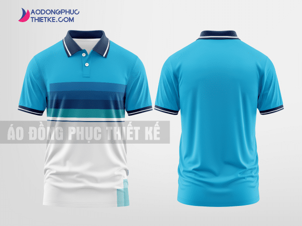 Mẫu áo đồng phục doanh nghiệp có cổ Lạng Giang Màu xanh hoàng hôn thiết kế tốt nhất DPP1590