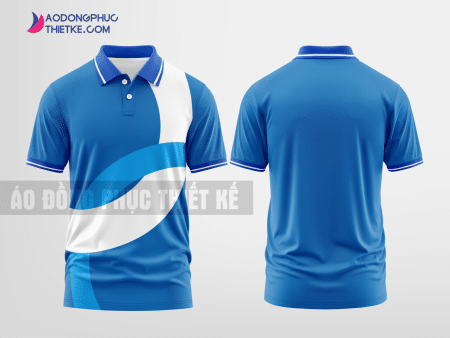 Mẫu áo đồng phục doanh nghiệp có cổ Mường Chà Màu xanh dương thiết kế giá rẻ DPP1634