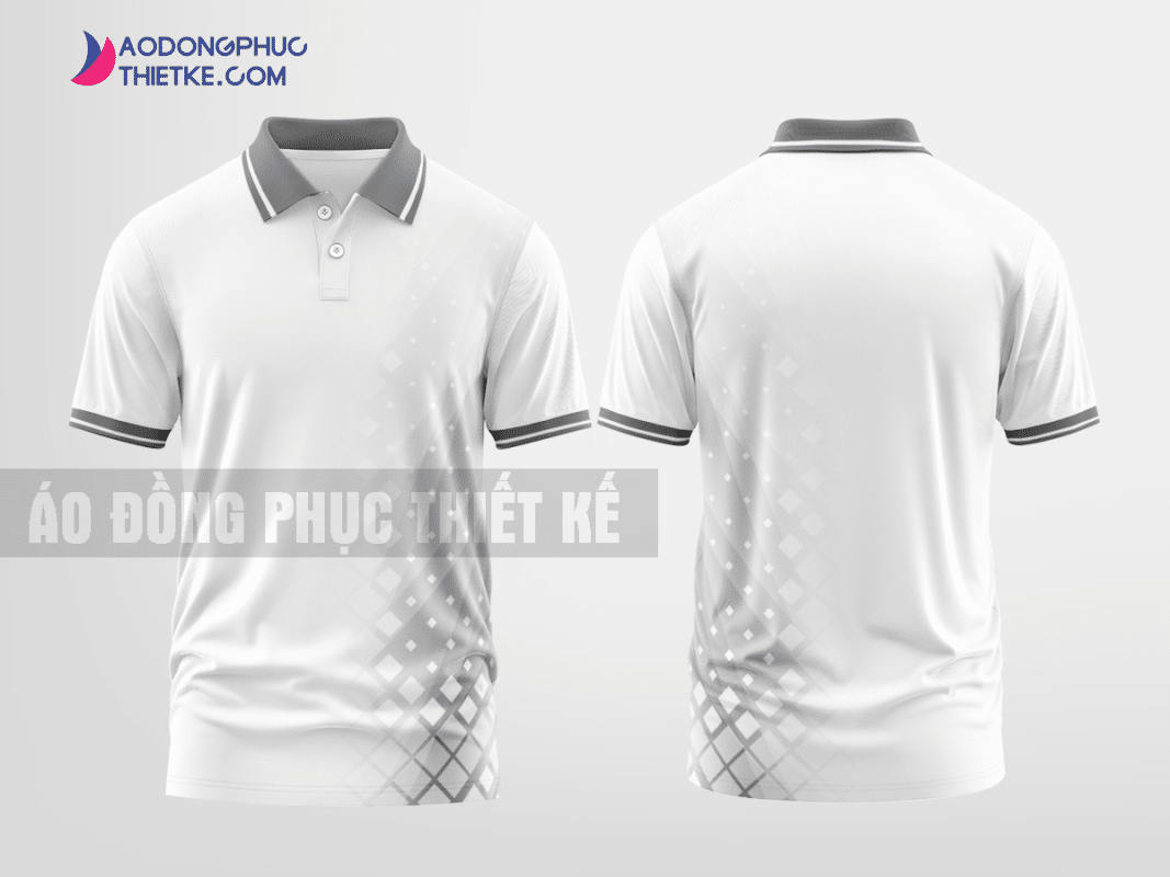Mẫu áo đồng phục thun cổ bẻ Chợ Đồn Màu bạc thiết kế chất lượng DPP1381