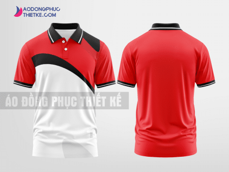 Mẫu áo đồng phục thun cổ bẻ Phú Nhuận Màu đỏ thiết kế lạ DPP1711