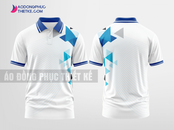 Mẫu áo polo 3D đồng phục Cam Lộ Màu xanh dương thiết kế đẹp DPP1343