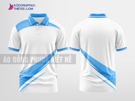 Mẫu áo polo 3D đồng phục Đại Từ Màu xanh da trời tự thiết kế DPP1409