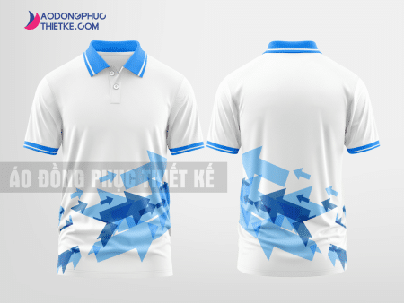 Mẫu áo polo 3D đồng phục Diễn Châu Màu xanh da trời thiết kế nữ DPP1431