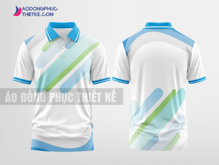 Mẫu áo polo 3D đồng phục Phan Rang – Tháp Chàm Màu xanh da trời thiết kế đẹp DPP1695