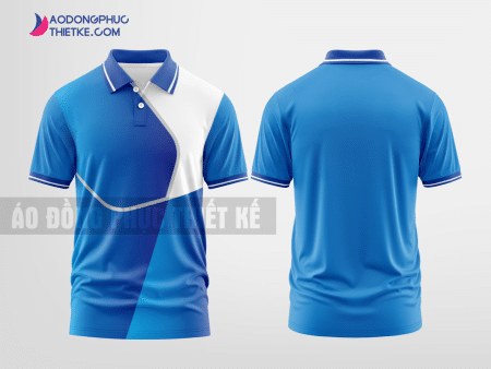 Mẫu áo polo 3D đồng phục Quận Tây Hồ Màu xanh dương thiết kế đẹp DPP1211