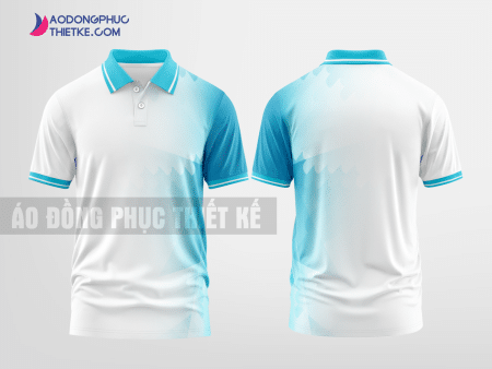 Mẫu áo polo công ty Châu Hoàng Màu xanh lơ thiết kế in đẹp DPP1374