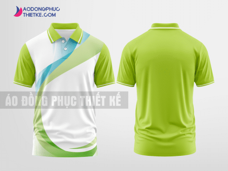 Mẫu áo polo công ty Gò Công Tây Màu xanh nõn chuối tự thiết kế DPP1484