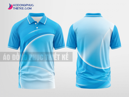 Mẫu áo thun đồng phục doanh nghiệp Mường La Màu xanh da trời thiết kế nam DPP1636