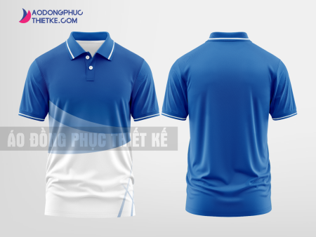 Mẫu áo đồng phục có cổ Tân Phú Đông Màu xanh biển thiết kế lạ DPP1797