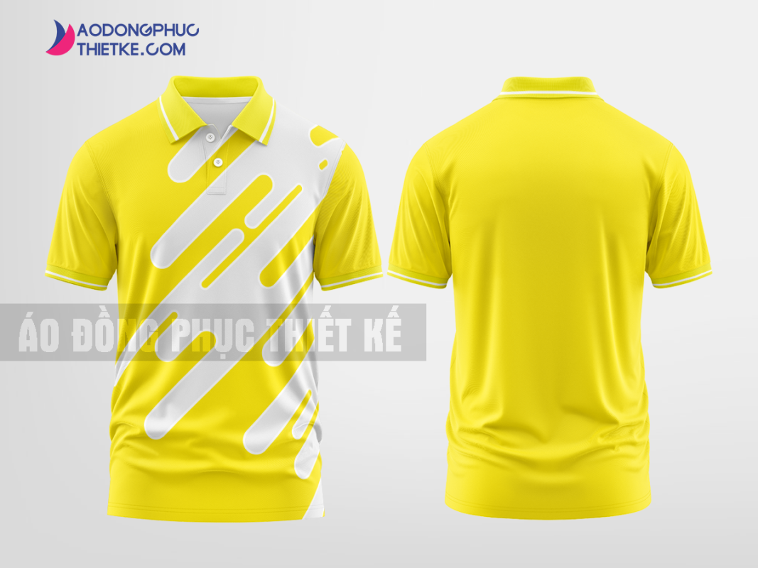 Mẫu áo đồng phục công ty có cổ Bướm Màu vàng thiết kế tương lai DPP2016