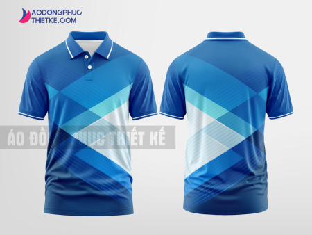 Mẫu áo đồng phục công ty có cổ Thường Tín Màu xanh dương thiết kế lạ DPP1853