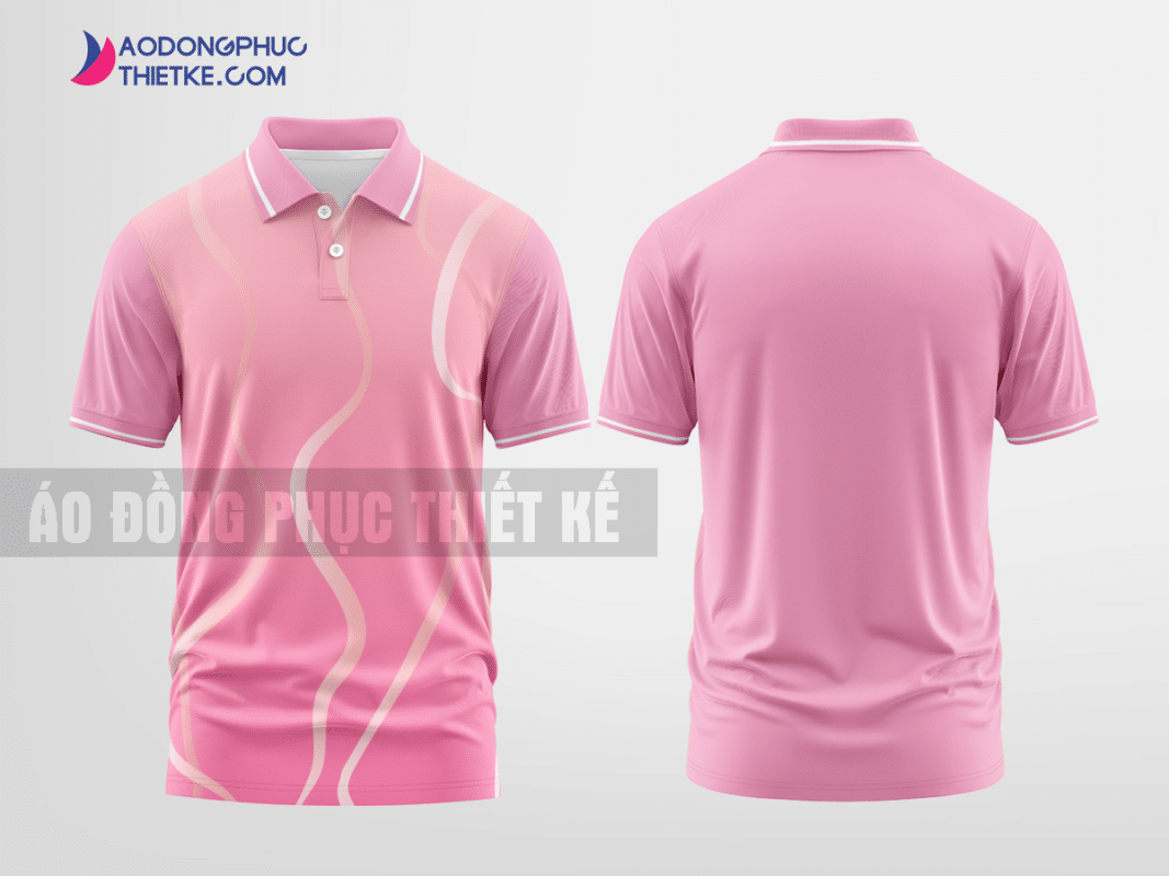Mẫu áo đồng phục doanh nghiệp có cổ Khắc Tuấn Màu hồng thiết kế tốt nhất DPP2126