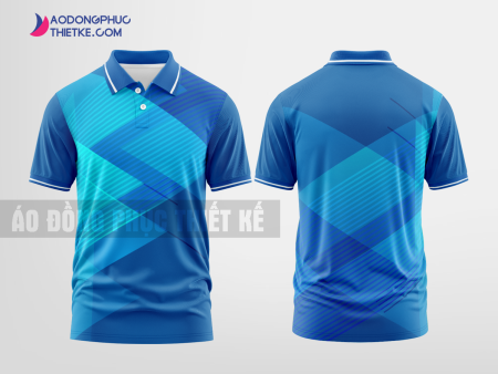 Mẫu áo đồng phục doanh nghiệp có cổ Sơn La Màu xanh biển thiết kế độc DPP1766