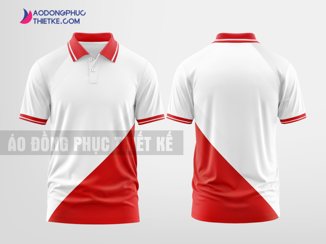 Mẫu áo đồng phục doanh nghiệp có cổ Tân Châu Màu đỏ thiết kế tốt nhất DPP1788