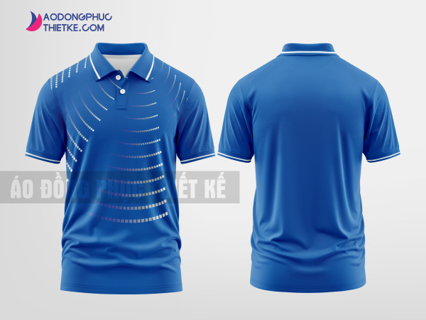 Mẫu áo đồng phục doanh nghiệp có cổ Thanh Hồng Màu xanh biển thiết kế tương lai DPP2354