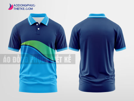 Mẫu áo đồng phục doanh nghiệp có cổ Triệu Phong Màu xanh thủy tinh thiết kế chính hãng DPP1876