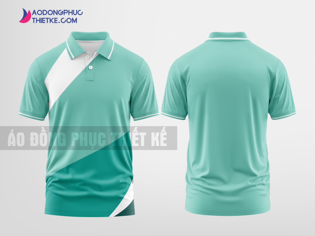 Mẫu áo đồng phục polo Linh Nga Màu Xanh Thổ thiết kế may đẹp DPP2418