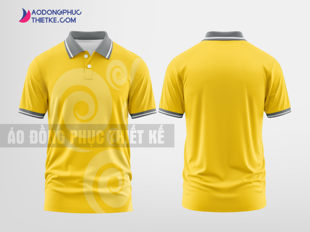 Mẫu áo đồng phục polo Quỳnh Khanh Màu vàng thiết kế cá tính DPP2456