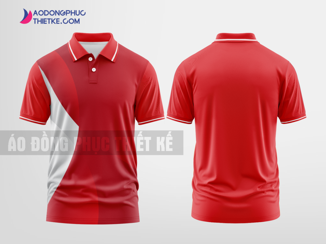Mẫu áo đồng phục thun cổ bẻ Ngọc Hoàng Màu đỏ yên chi thiết kế may đẹp DPP2210