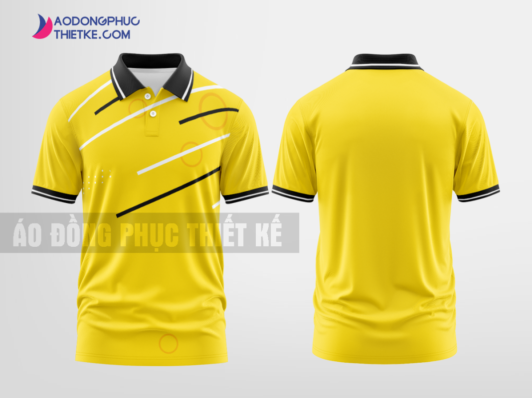 Mẫu áo đồng phục thun cổ bẻ Trọng Trí Màu vàng thiết kế giá rẻ DPP2229