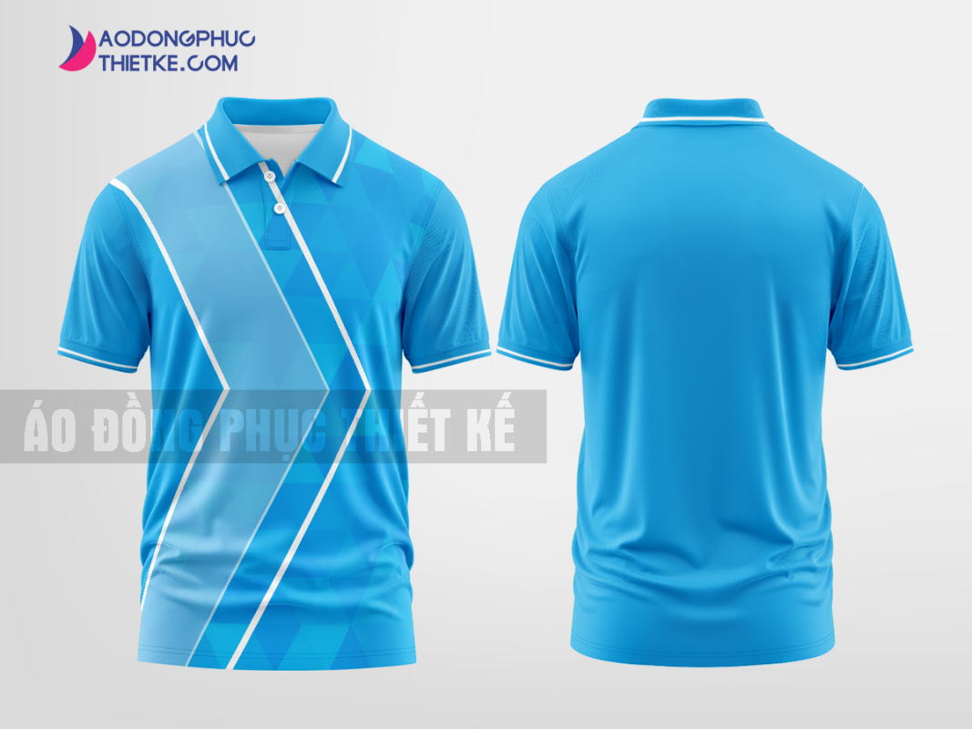 Mẫu áo polo 3D đồng phục Bảo Anh Màu xanh da trời thiết kế độc DPP2368