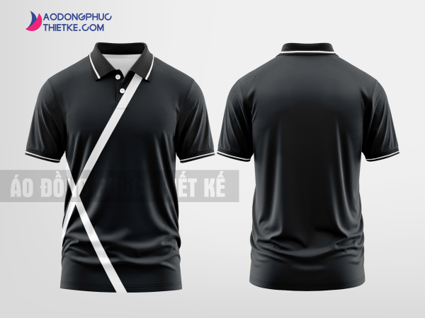 Mẫu áo polo 3D đồng phục Diệu Hương Màu đen thiết kế nam DPP2387