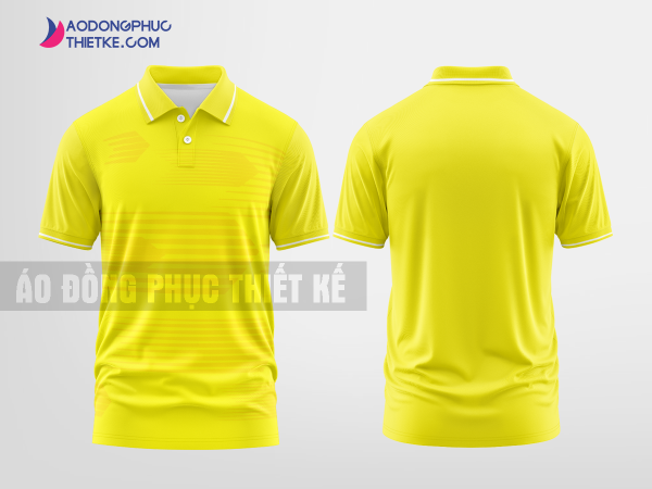 Mẫu áo polo 3D đồng phục Hoàng Thảo Màu vàng đậm thiết kế tốt nhất DPP2479