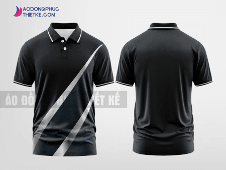 Mẫu áo polo 3D đồng phục Lê Gia Màu đen thiết kế lạ DPP2083