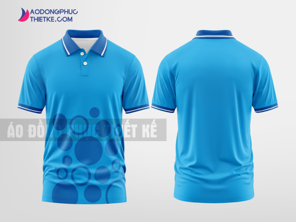 Mẫu áo polo 3D đồng phục Minh Tuấn Màu xanh da trời thiết kế nổi bật DPP2064