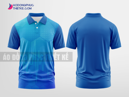 Mẫu áo polo 3D đồng phục Văn Quan Màu xanh dương thiết kế in đẹp DPP1908