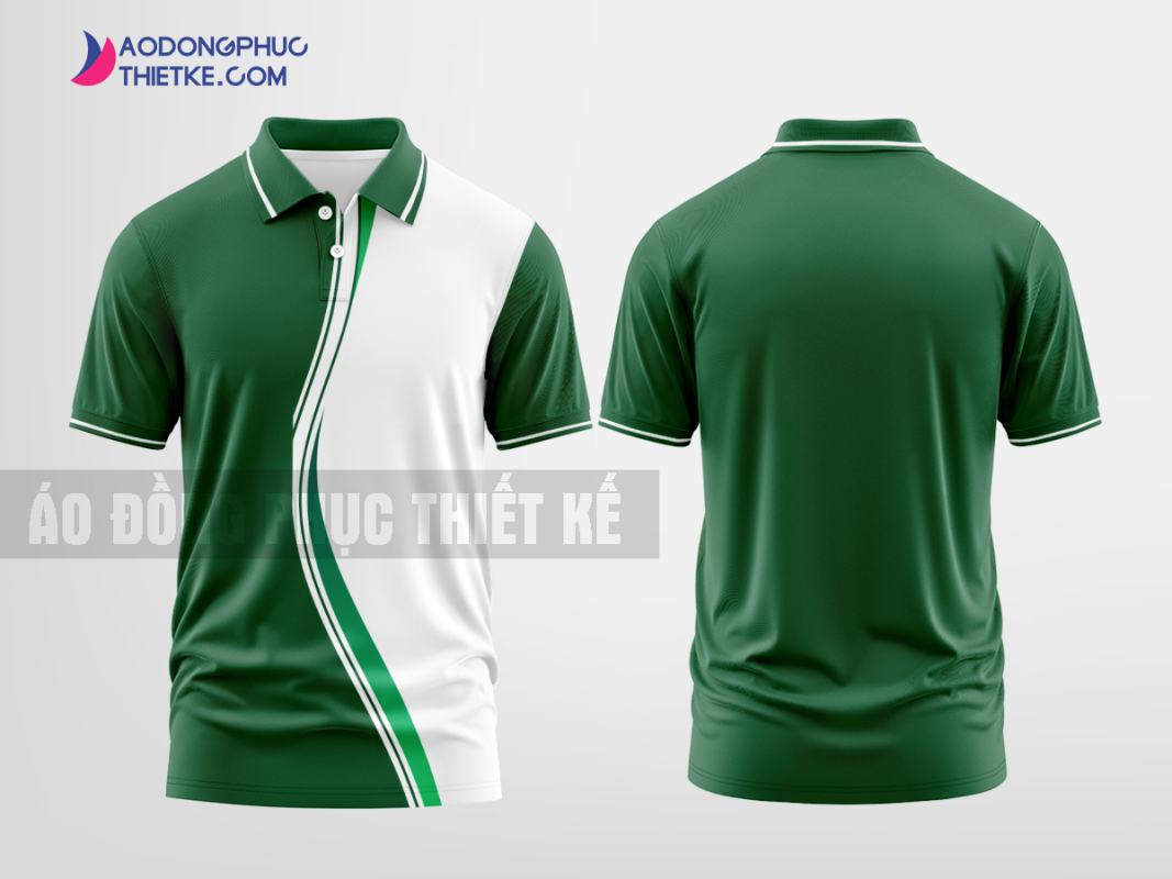 Mẫu áo polo công ty Thiên Nga Màu Xanh Crôm tự thiết kế DPP2043