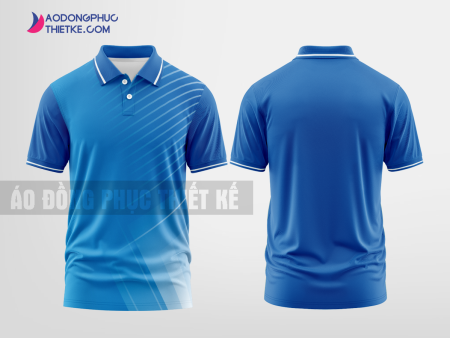 Mẫu áo polo doanh nghiệp Trọng Tuấn Màu xanh dương thiết kế uy tín DPP2243