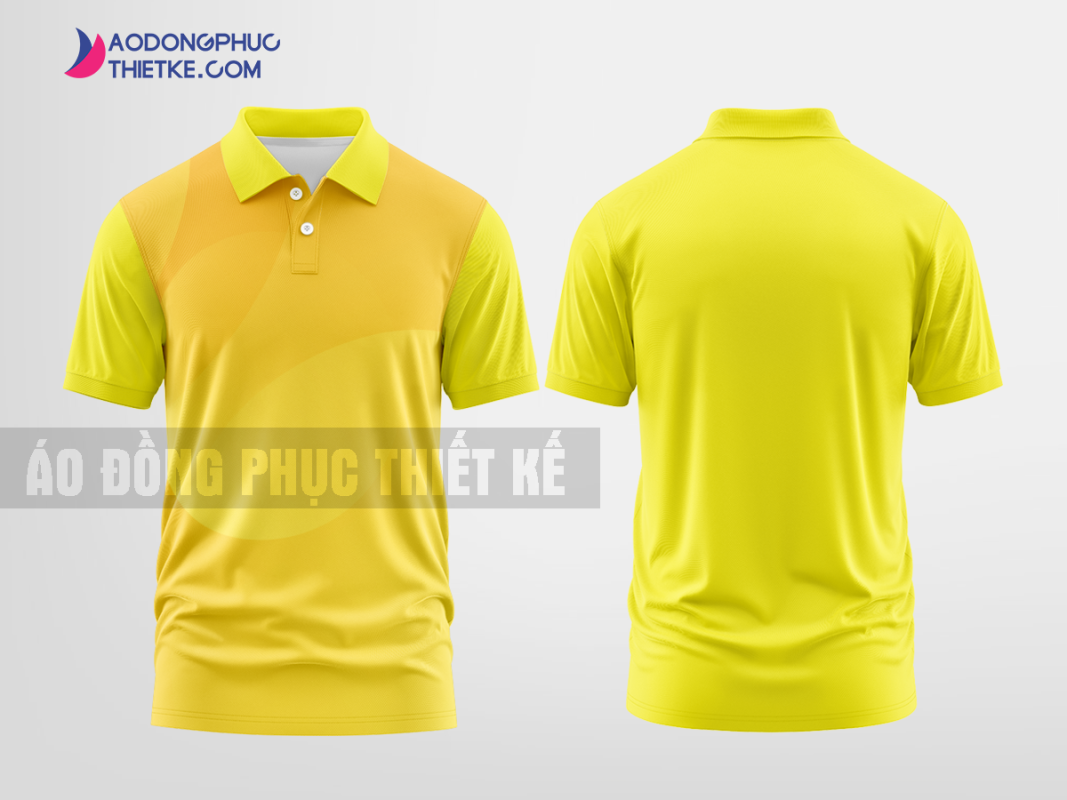Mẫu áo polo đồng phục Hoàng Thảo Màu vàng tươi thiết kế cá tính DPP2497