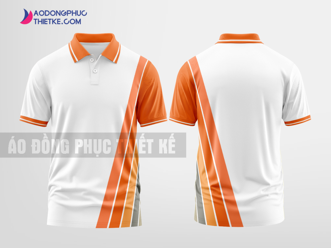 Mẫu áo thun đồng phục cổ trụ Văn Quang Màu da cam thiết kế may đẹp DPP2314