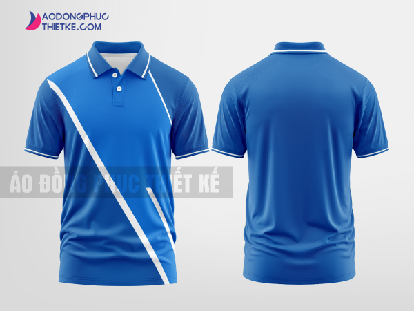 Mẫu áo thun đồng phục doanh nghiệp Quỳnh Nga Màu xanh biển thiết kế đẳng cấp DPP2375