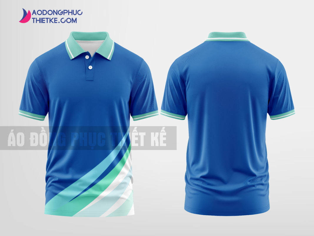 Mẫu áo thun đồng phục doanh nghiệp Thanh Vân Màu xanh biển thiết kế chất lượng DPP2242