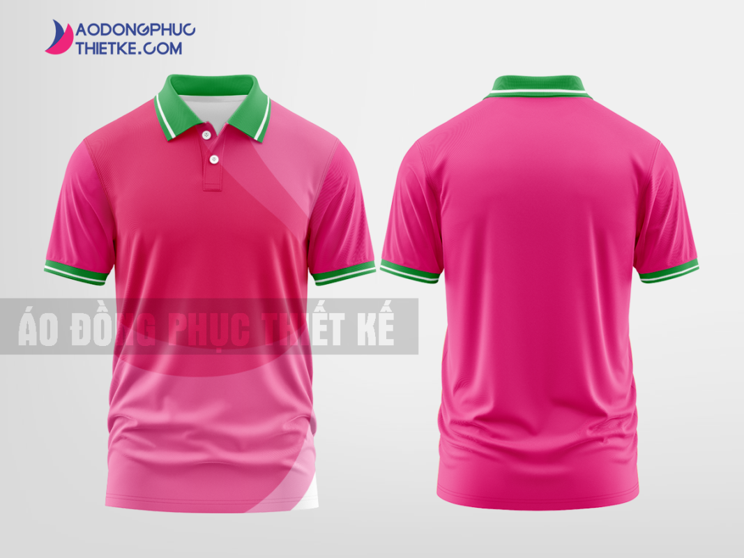 Mẫu áo thun polo Lê Hải Màu hồng thiết kế may đẹp DPP2236