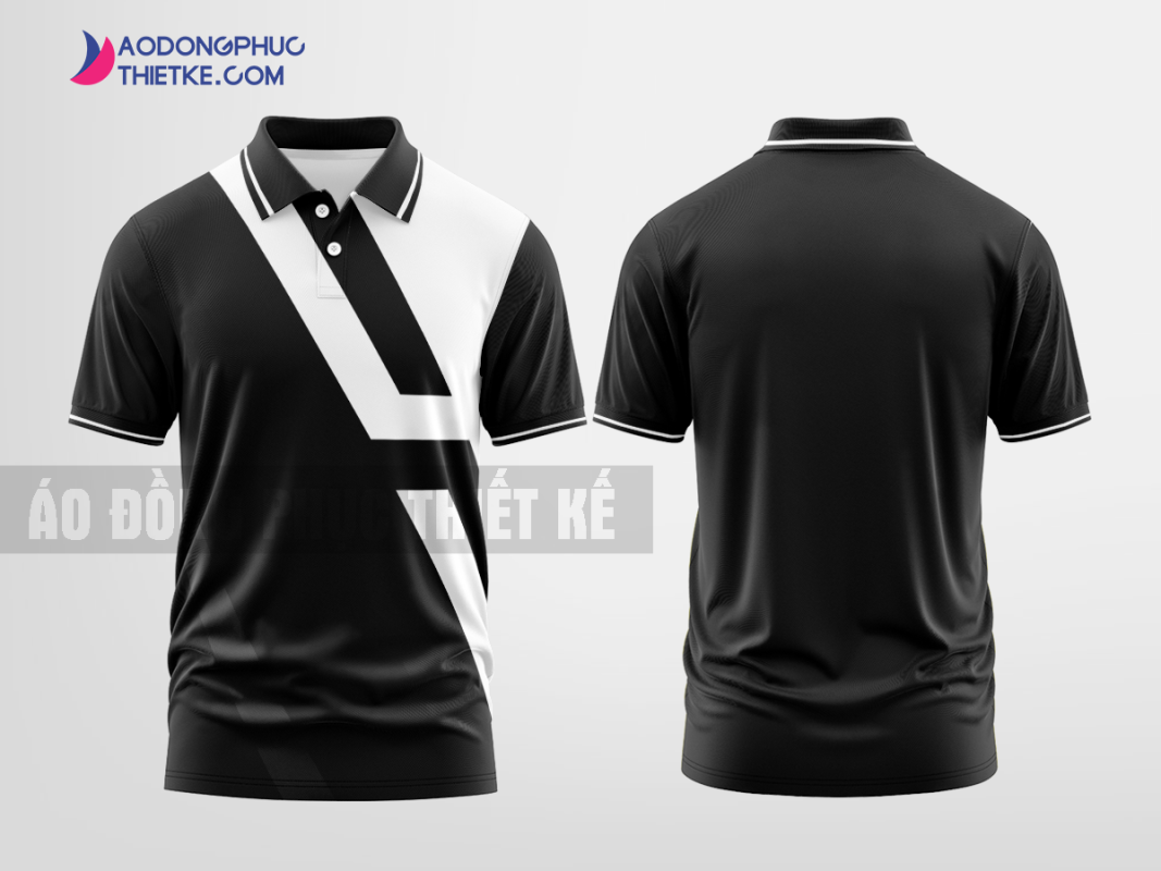 Mẫu uniform polo Bảo Châu Màu đen thiết kế cá tính DPP2404