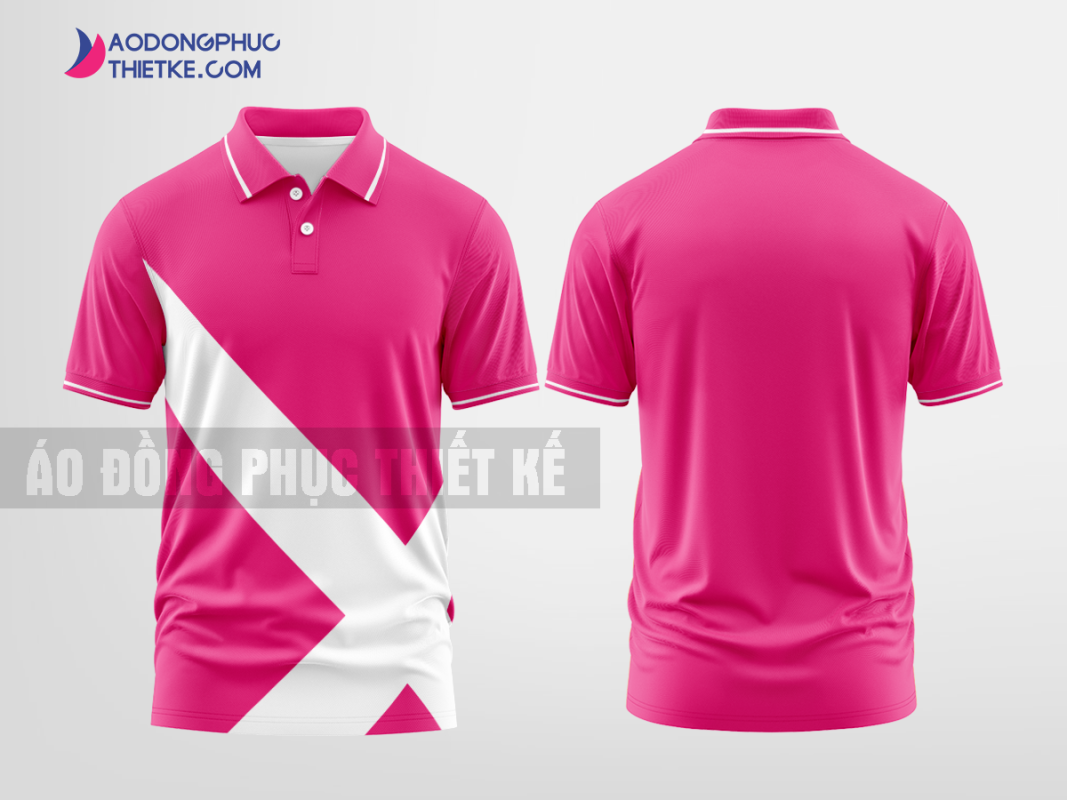 Mẫu uniform polo Khánh Hòa Màu hồng thiết kế sáng tạo DPP2062