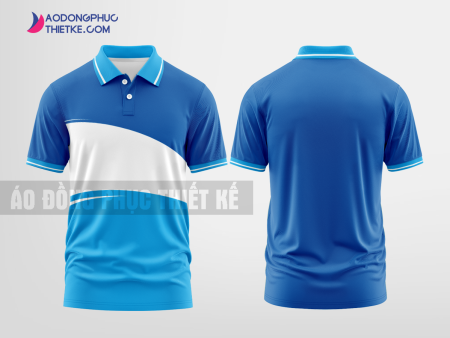 Mẫu áo đồng phục công ty có cổ Phú Quý Màu xanh dương thiết kế nổi bật DPP2616