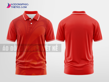 Mẫu áo đồng phục công ty có cổ Thương Hiệu Innovations Màu đỏ thiết kế cá tính DPP2797