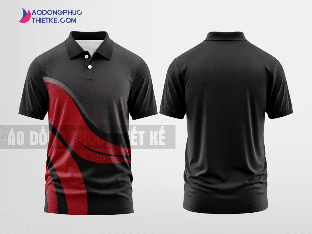 Mẫu áo đồng phục doanh nghiệp có cổ Đông Hoàn Holdings Màu đen thiết kế đẹp DPP2912