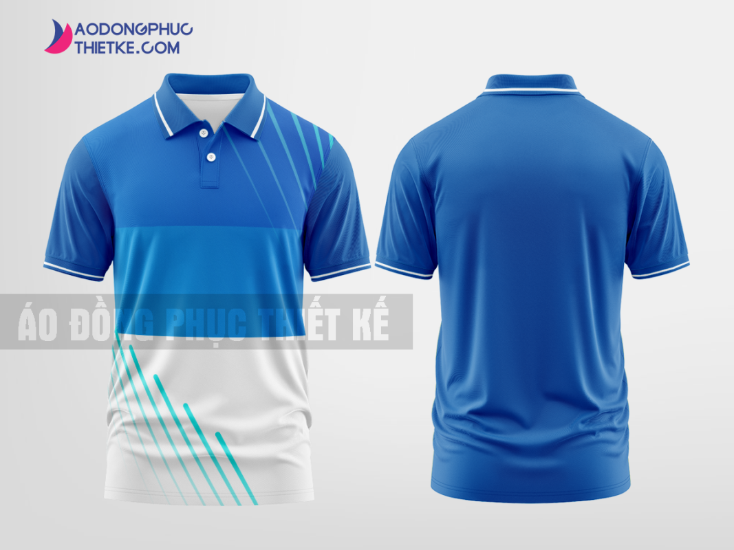 Mẫu áo đồng phục doanh nghiệp có cổ Kỹ Năng Holdings Màu xanh dương thiết kế lạ DPP2874